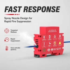 CE Certified 10g DIN Rail Aerosol Fire Extinguishing Device with Custom UV Printing Logo for Electrical Cabinet