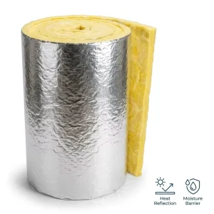 CE Certified 50mm Glass Wool Insulation Roll Aluminum Foil Square Shape OEM Packing Support for Warehouse Outdoor HVAC Acoustic