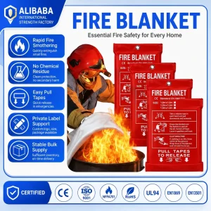 CE Certified Fiberglass Fire Suppression Blanket for Home Kitchen and Restaurant Use