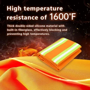 CE Certified Silicone Coated Fiberglass Flame Retardant Fire Escape Suit Waterproof Reflective 550-800C Heat Resistance