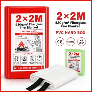 CE EN1869 2m * 2m Fire Blanket PVC Hard Case Fiberglass Large Coverage Emergency Use