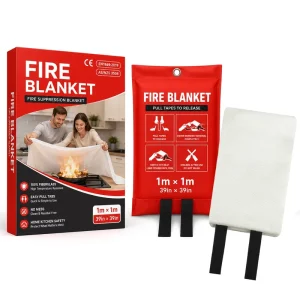 CE EN1869 40*40 Inch Fiberglass Fire Blanket Single Retail Box Kitchen Oil Fire Safety Blanket