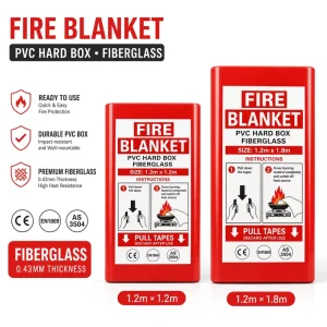 CE EN1869 AS NZS 3504 Fiberglass Fire Blanket PVC Hard Case Single Pack for Home Kitchen Safety