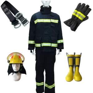 CE EN469 Navy Blue 3 Layers Aramid Firefighter Suit Fireman Uniform Fire Protection Clothing