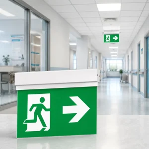 CE LED Exit Sign Fire Safety Emergency Light with Rechargeable Li Battery