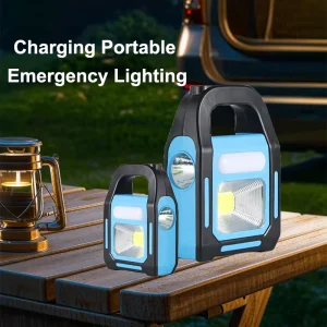 COB Solar USB Charging IP65 Waterproof Lithium Battery LED Work Light Outdoor Camping Dimmable Emergency Flashlight RoHS