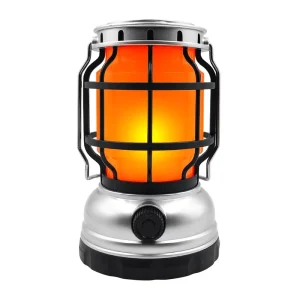 Camping Lights LED USB Rechargeable Lanterns Infinitely Dimmable Retro Flame Light Portable Hanging Portable Emergency Light