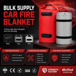 Car Emergency Fire Blanket for EV Battery Fire Control Factory Custom OEM Supply