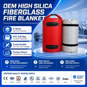 Car Fire Emergency Blanket Industrial High Heat Resistant EV Battery Protection OEM