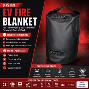 Car Fire Safety Blanket High Heat Resistant EV Battery Protection Custom