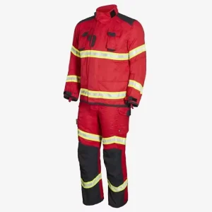 Ce Approved Red Orange Blue Color and Size Customized L XL XXXL XXXXL Fireman Suit Nomex Fire Fighting Suit Black