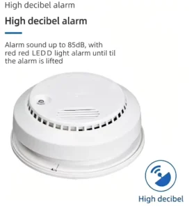 Ceiling Mount 9V Battery Operated Photoelectric Smoke Detector Ultra Low Power with 85dB Loud Sound Fire Alarm Sensor