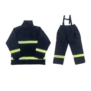 China Factory Direct Navy Blue Waterproof Aramid Fabric Fireproof Flame-resistant Firefighter Uniforms