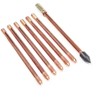 China Manufacturer Copper Ground Rod 0.25mm >0.25mm Copper Coating Thickness Copper Bonded Steel Earth Rod Ground Rod