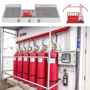 Clean Gas FM200 HFC227EA Steel Automatic Fire Extinguishing System 40L 300L Capacity China CCC Certified