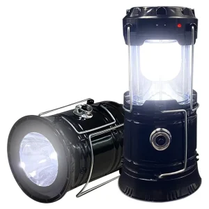 Collapsible Lightweight LED Camping Lantern Portable Waterproof Solar USB Rechargeable Flashlight for Outdoor Home Hanging