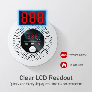 Combination Smoke CO Alarm with Digital Display Battery Powered Carbon Monoxide and Fire Smoke Detector Sensor for Home Kitchen RV