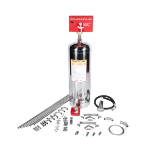 Commercial Kitchen Fire Suppression System with Wet Chemical Agent Stainless Steel Construction Wall Mounted Design