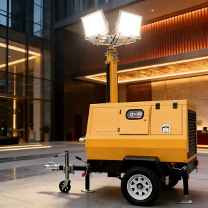 Compact Manual Mast LED Mobile Light Tower for Outdoor Worksite Emergency Operations