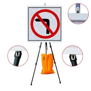 Construction Site Portable Roll up Foldable Hazard Reminder Reflective Safety Warning Marker Tent Tripod Road Traffic Sign