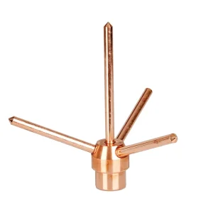 Copper 99.9% Lightning Rod Conductor Air Termination Rod and Lightning Protection Spikes for Roof Protection Systems