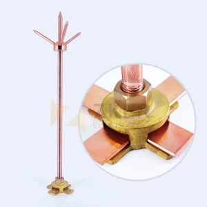 Copper Lightning Rod Kit with Down Conductor Clamp for Roof Protect Electrical Equipment