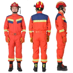 Cotton Hivis Orange Forest Fire Workwear Structural Firefighter Suit Fire Resistant Material Uniforms for Men