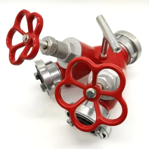 Crab style High Pressure DIN 14307 08 Storz Dividing Breeching 2 Water Way Firefighting Equipment Accessories