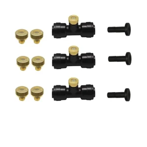 Custom 1 4 Inch Misting Nozzle Tee Brass Multi Port Connector for Outdoor Cooling Systems