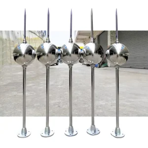 Custom Air Terminal Lightning ESE Stainless Steel Lightning Rod Arrester for Tower Building