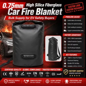 Custom Car Fire Suppression Blanket High Silica Fiberglass Industrial Safety Solution