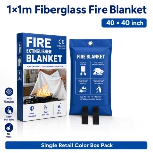 Custom Color Box 1*1m Fiberglass Fire Blanket Single Pack Kitchen Fire Safety Blanket for Private Label Brands
