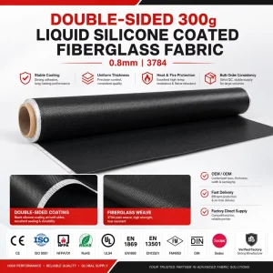 Custom Color Double Side Silicone Coated 3784 Fiberglass Fabric 300g for Fire Protection