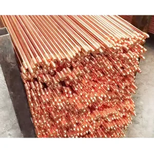 Custom Earthing Protection Connection 0.25MM Copper Coating Thickness Copper Bonded Earth Electrode Copper Clad Steel Ground Rod