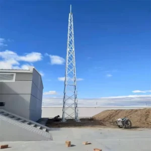 Custom Height Hot Dip Galvanized Monopole Lightning Protection Tower Steel Single Pipe Lightning Rod 50 Year Lifetime