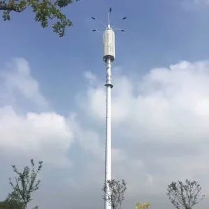 Custom Height Single Tube Tower Communication Mast Wind Resistant Cylindrical Design Steel Construction Hot Dip Galvanized