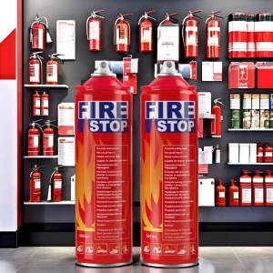 Custom Logo 4 Color Offset Printed Tinplate 1000ml Aerosol Can for Chemical Fire Extinguishing Device Fire Stop Spray