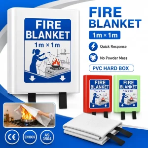 Custom Logo Fire Blanket PVC Box Fiberglass 1*1m OEM Kitchen Fire Safety Equipment
