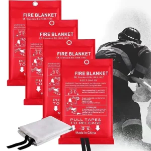 Custom Multiple Sizes Reusable Heat Resistant 550C Water Oil Resistant Fiberglass Cloth Fire Blanket Roll for Home Kitchen Use