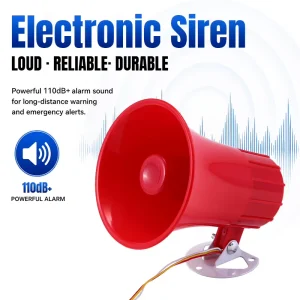 Custom Oem Loud 110dB Red Plastic Wired Electronic Siren for Fire Alarm Warehouse Safety Emergency Warning