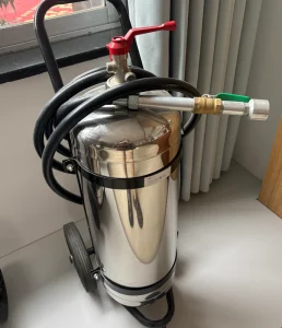 Custom Parts Dry Powder Foam Water based Trolley Fire Extinguishers Stainless Steel Fire Protection Equipments with Wheeled