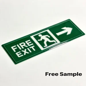 Custom Raised Graphic Fire Exit Warning Sign Rectangular Mall Factory Fire Escape Route Indicator Metal Plate OEM