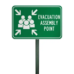 Custom Safety Warning Reflective Emergencies Evacuation Assembly Point Signs