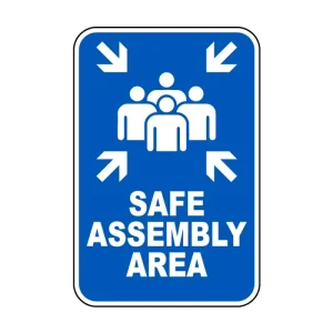 Custom Safety Warning Reflective Evacuation Assembly Point Signs