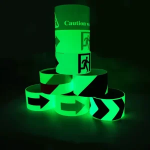 Custom Size Printed Emergency Exit Safe Indicates Light-emitting Guide Label High Light Evacuation Indicator Arrow Luminous Tape