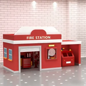 Custom Soft Indoor Playtown Fire Station Playhouse Kids Indoor Playground Play Center Pretend Play House for Game Station Room