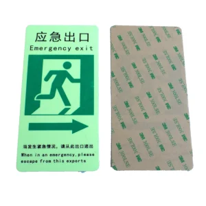 Custom Warning Safety Sign Aluminum Metal Tin Sign Plate Green Running Man Right Left Direction Luminous Emergency Exit Sign
