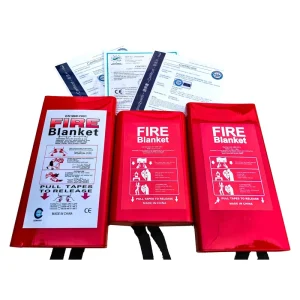 Custom White 430GSM 0.5mm Thick Fireproof Fiberglass Fabric Emergency Fire Blankets High Temperature