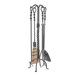 Custom logo Shape Set of 4 High Quality Spiral Durable Fireplace Fire Poker Tool for Fire