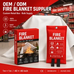 Customizable Silicone Coated 1*1m Fiberglass Fire Blanket CE Certified Color Box